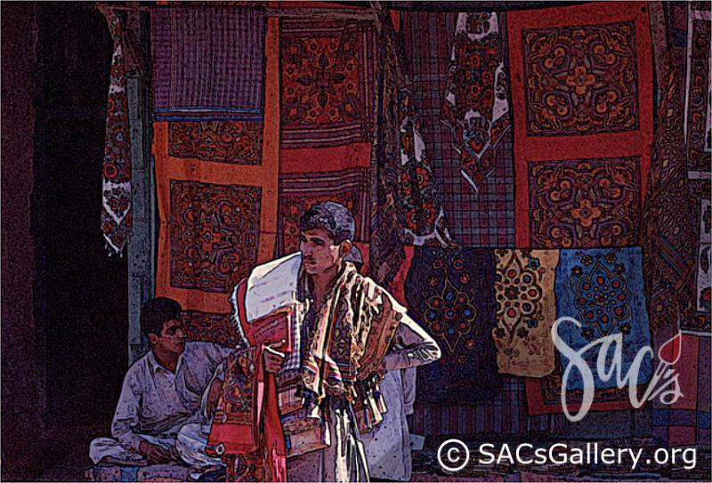 "Indian Fabric Salesman" by Rich Richardson
