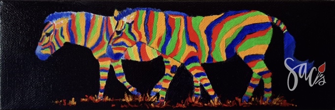 Two zebra, painting